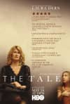 Promotional poster for The Tale, featuring Laura Dern, highlighting themes of personal narratives and mental health.