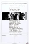 Movie poster for *Interiors* featuring cast members including Diane Keaton and Geraldine Page, reflecting themes of mental illness.