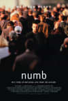 Movie poster for Numb, featuring a man surrounded by a crowd, exploring themes of mental health and emotional isolation.