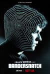 Cover art for Bandersnatch, featuring a profile of a young man with a maze-like pattern representing mental strain and choices.