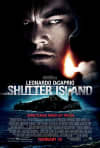 Shutter Island movie poster featuring Leonardo DiCaprio holding a flame against a dark background, emphasizing themes of mental health and mystery.