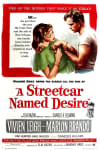 Vintage movie poster for A Streetcar Named Desire, featuring characters and themes related to mental health and interpersonal dynamics.