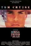 Movie poster for Born on the Fourth of July, featuring Tom Cruise, depicting themes of trauma and recovery from war.
