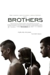 Movie poster for Brothers, featuring three characters' profiles, exploring themes of mental health and relationships.