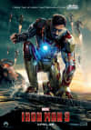 Iron Man 3 movie poster featuring Tony Stark in his suit, set against a dramatic backdrop of destruction.