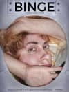 Cover of the movie Binge, featuring a close-up of a young woman with her arms positioned around her face, conveying emotional depth.