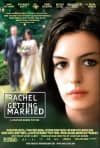 Alt text: 'Movie poster for Rachel Getting Married featuring a bride, wedding scene, and a close-up of a woman’s face.'