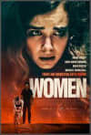 Film poster for Women, featuring a distressed woman and key cast members, reflecting themes of mental health and human behavior.