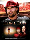 Film poster for Home Run, featuring a smiling baseball player and two children, exploring themes of mental health and personal growth.