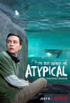 Poster for 'Atypical', featuring a young man gazing thoughtfully, capturing themes of mental health and personal growth.