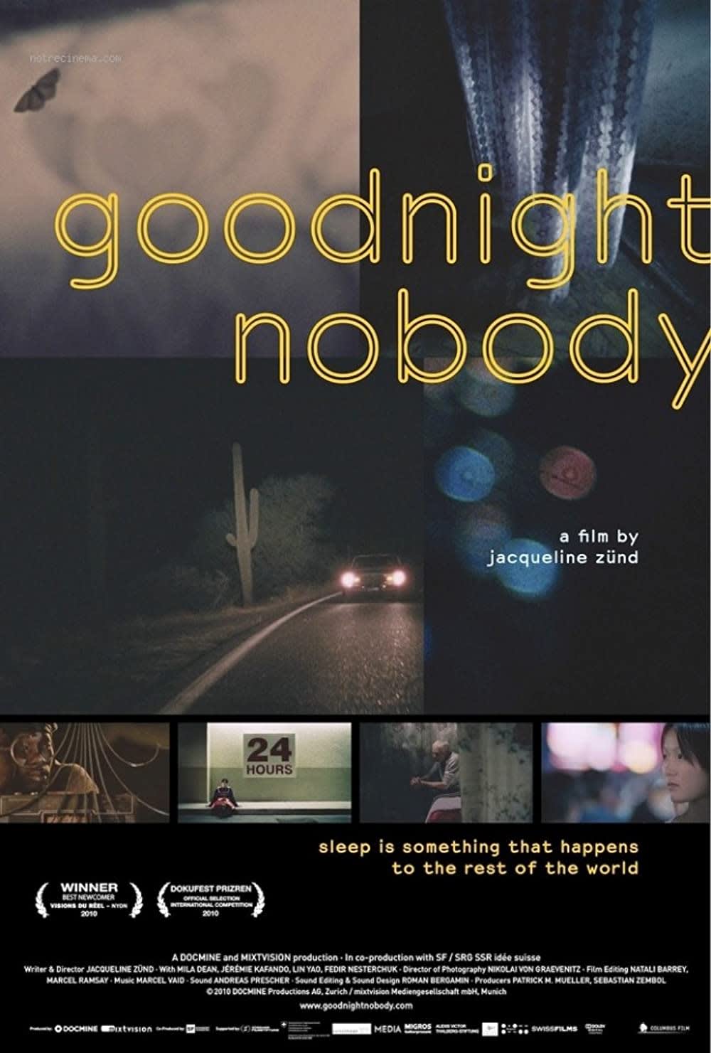 Film poster for Goodnight Nobody, exploring themes of sleep-wake disorders and their impact on daily life.