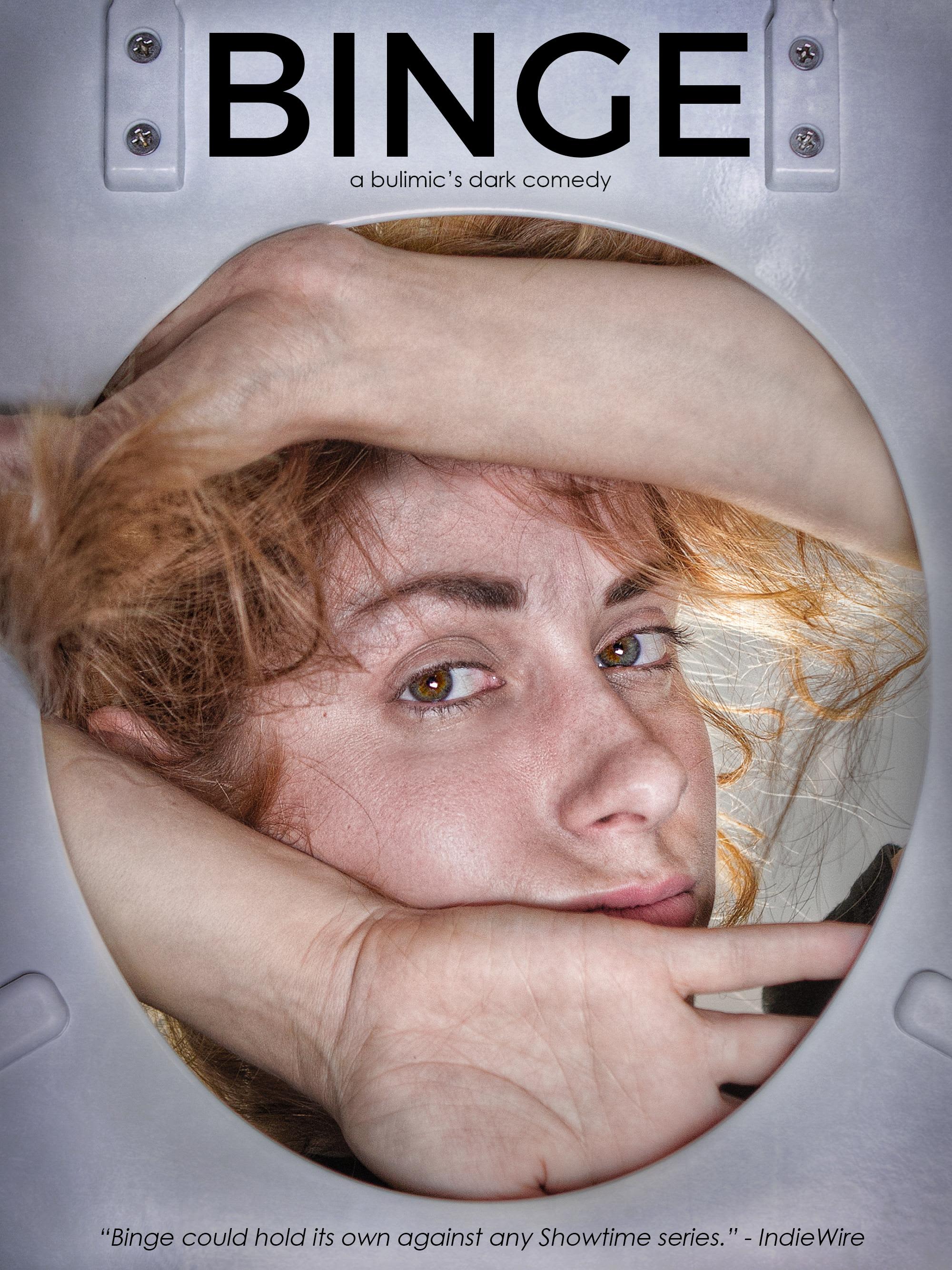 Bulimic-themed film Binge features a distressed woman, emphasizing the challenges of eating disorders through dark comedy.
