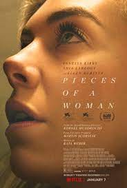 Alt text: Movie poster for 'Pieces of a Woman' featuring the cast, highlighting themes of grief and emotional complexity.