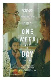 Film poster for One Week and a Day, depicting a grieving couple navigating loss and complex emotions.