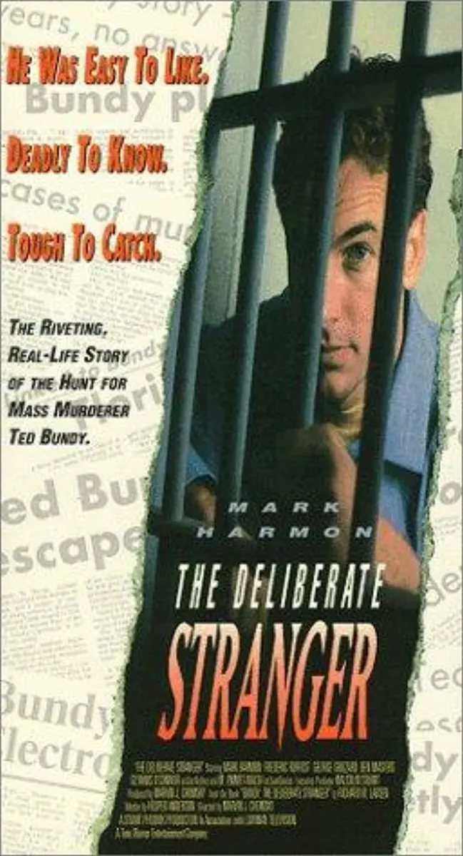 Altering the image of Mark Harmon as Ted Bundy in The Deliberate Stranger, showcasing his character's deceptive charm and criminality.