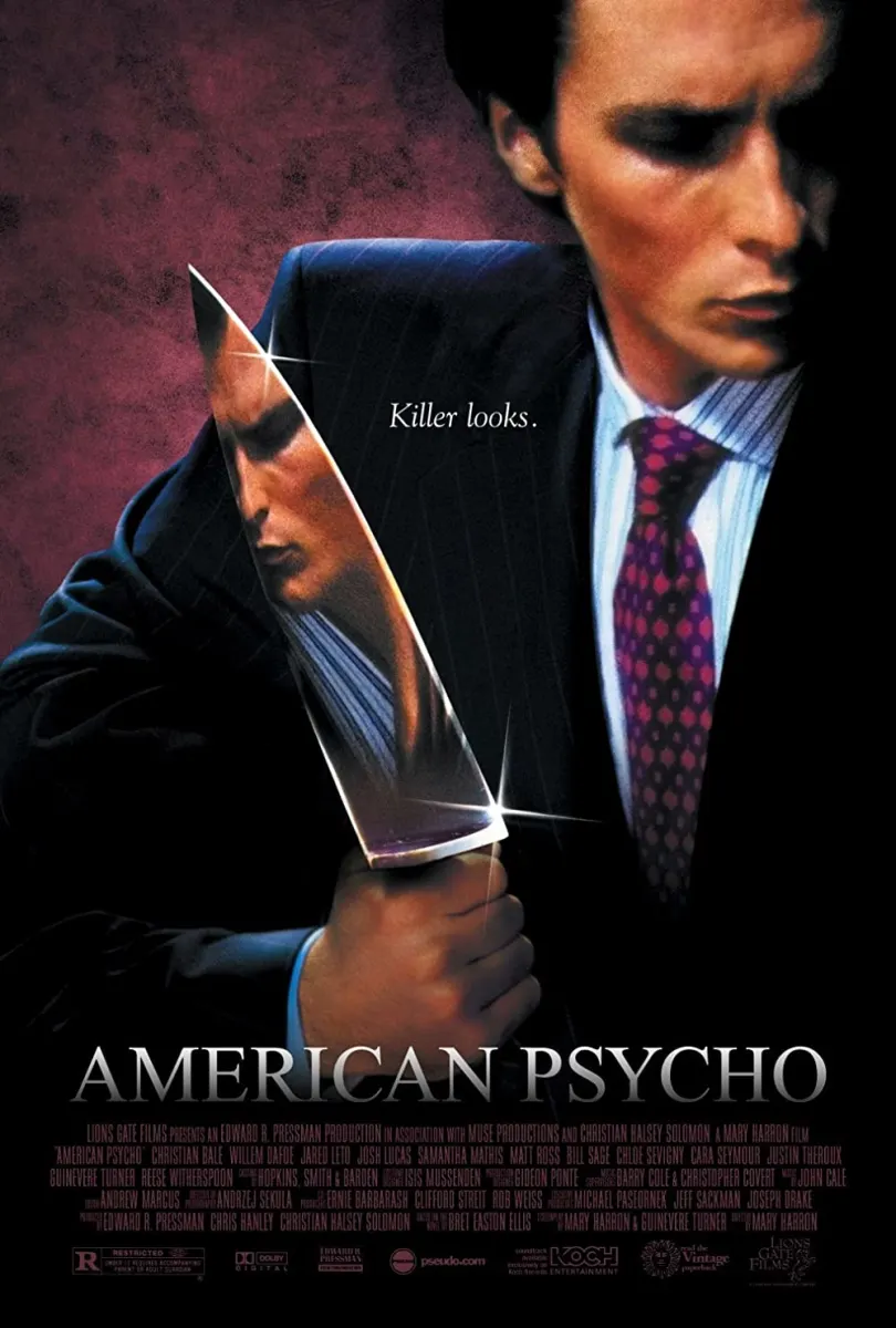 A man in a suit holds a sharp knife, with the text Killer looks featured prominently, reflecting themes of deception and danger.