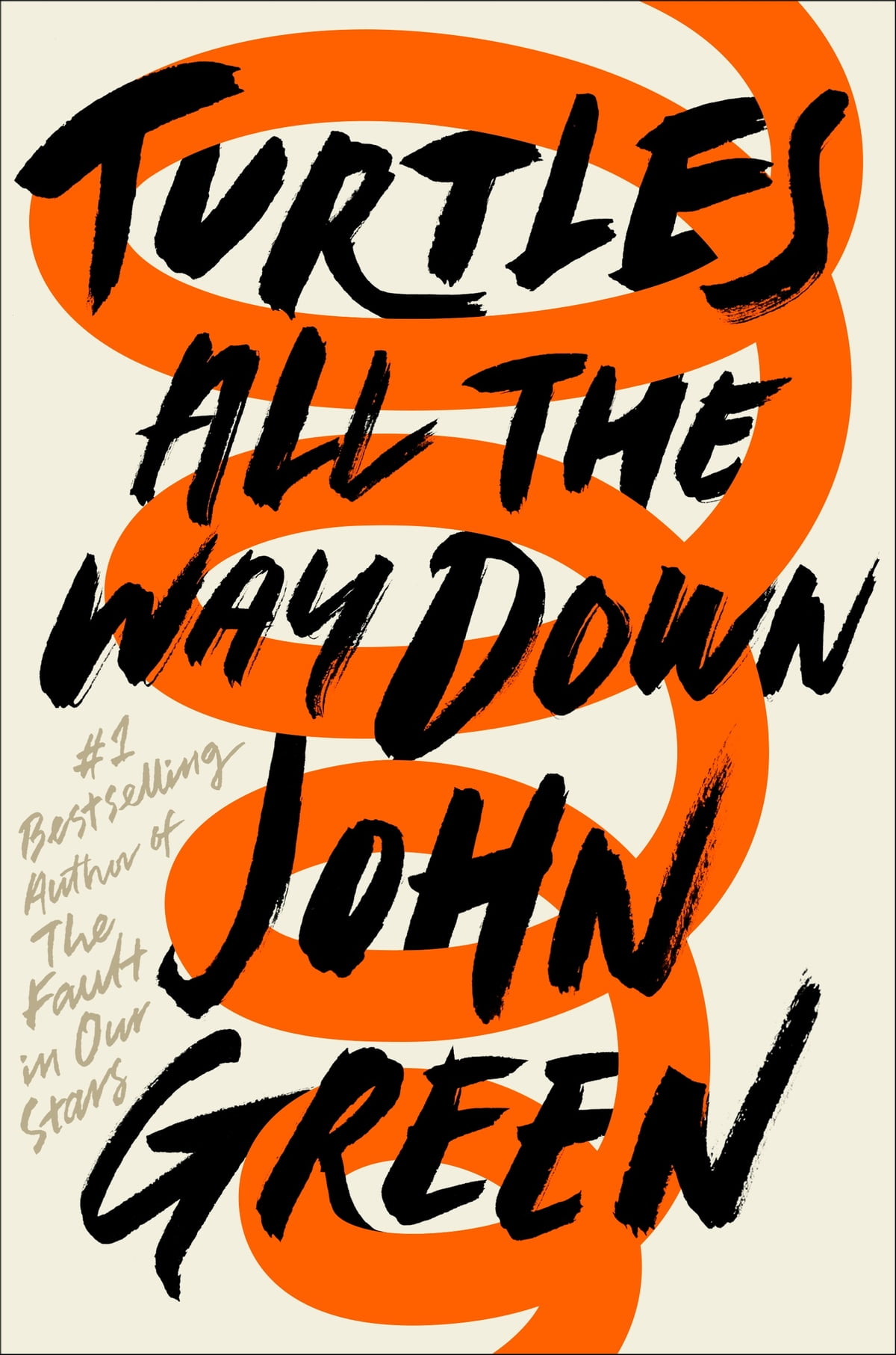 Book cover design for Turtles All the Way Down by John Green, highlighting themes of mental health and anxiety.