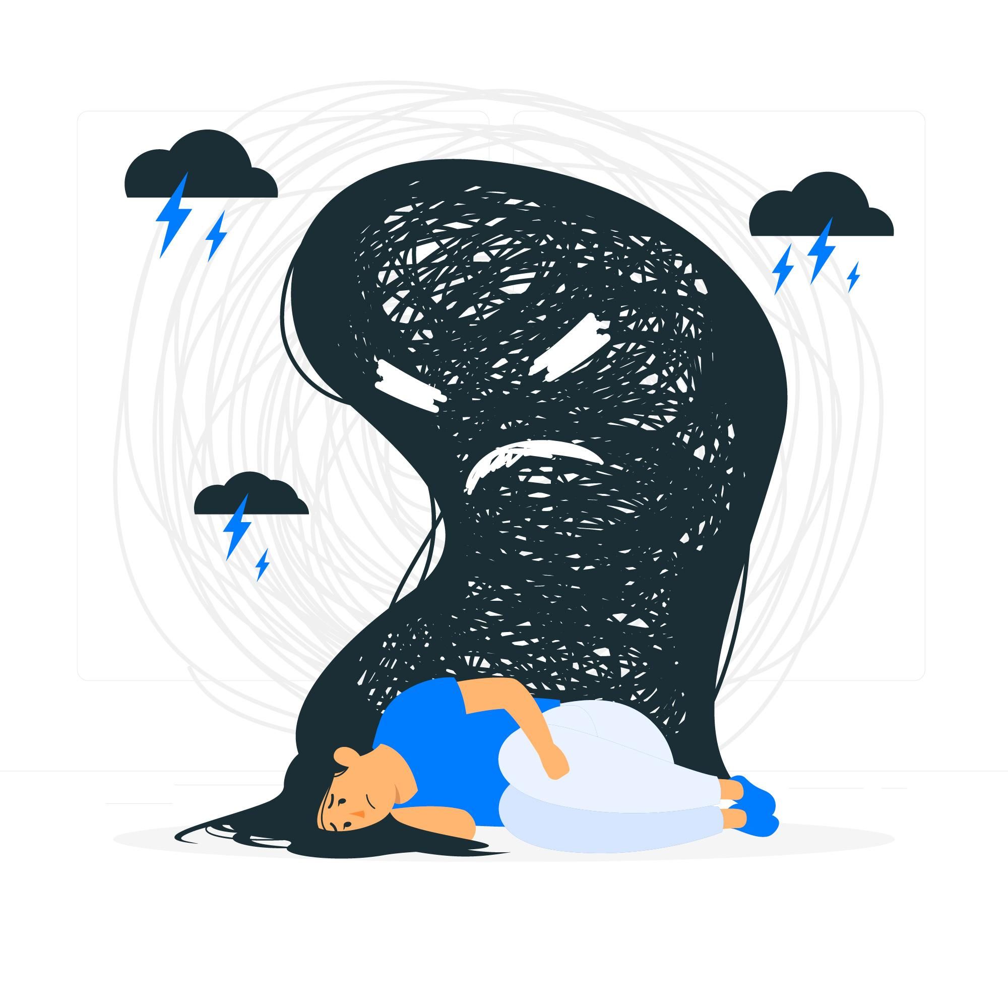 Illustration of a depressed woman