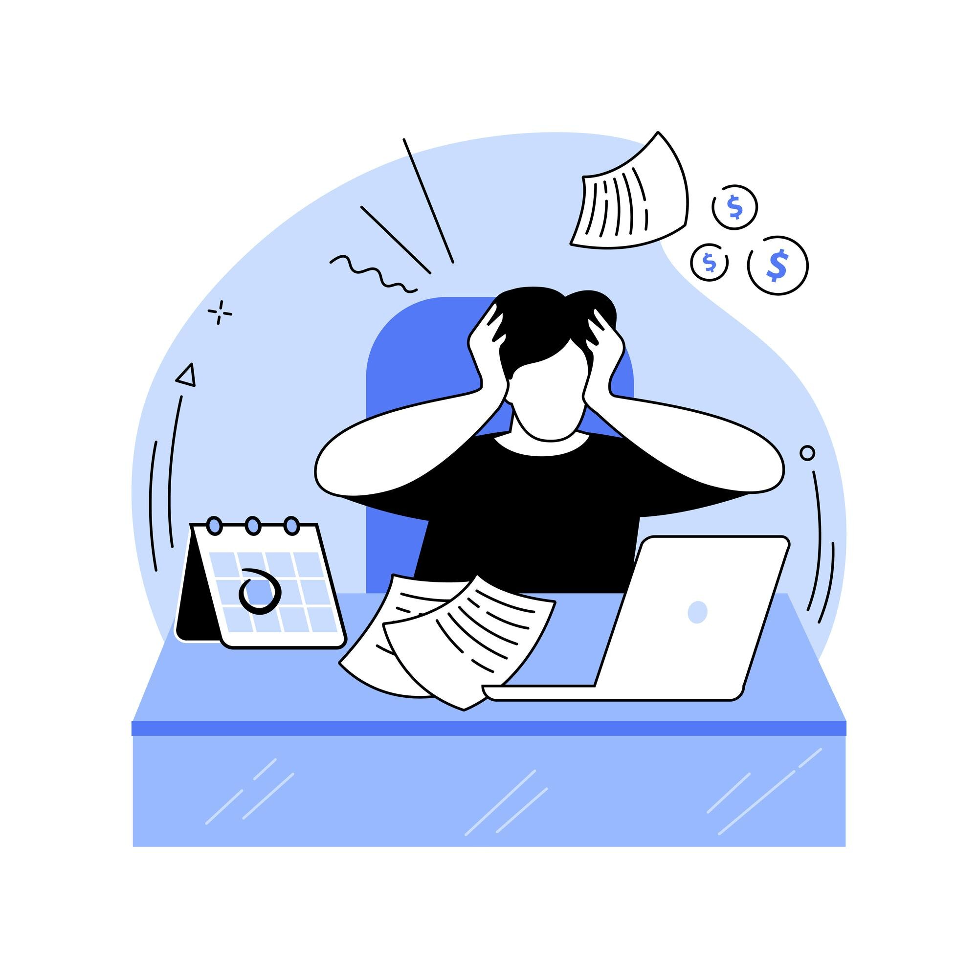 Illustration of a stressed person