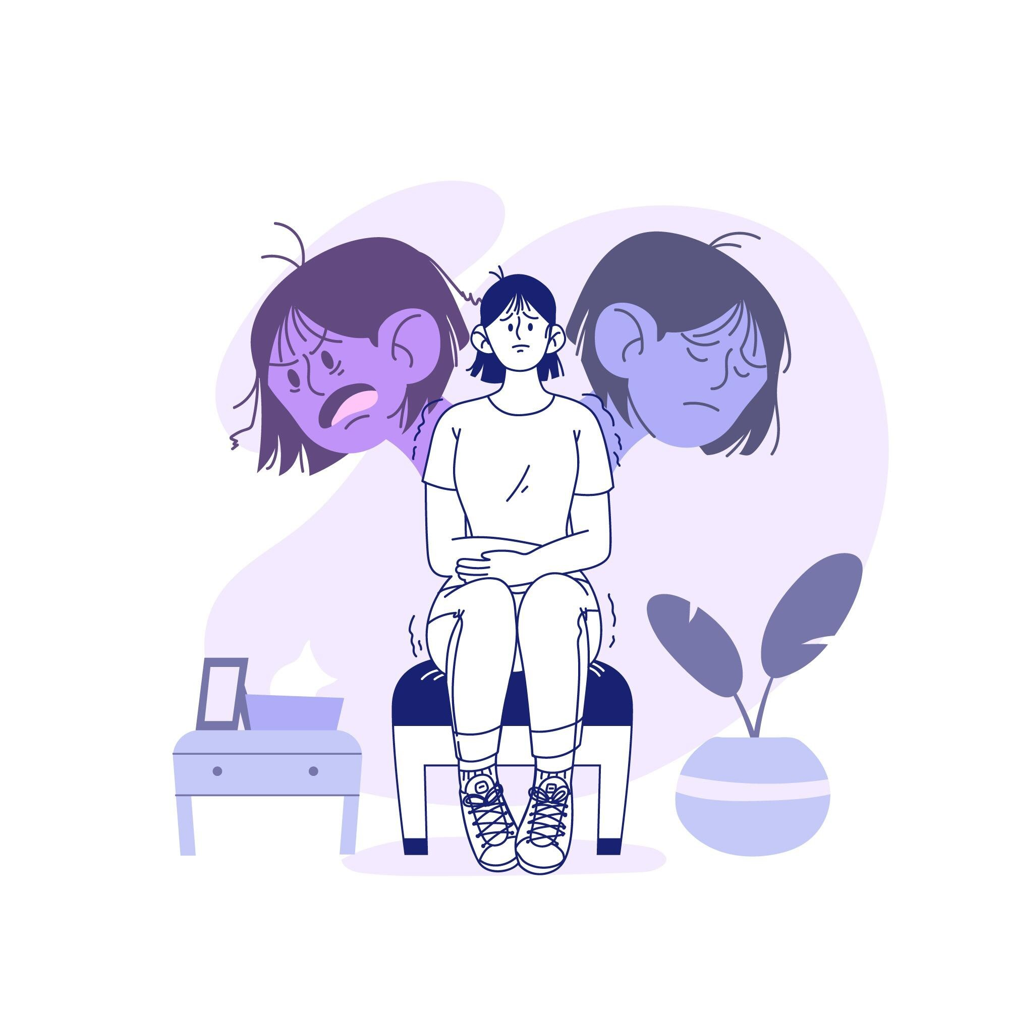Illustration of a woman experiencing emotional distress