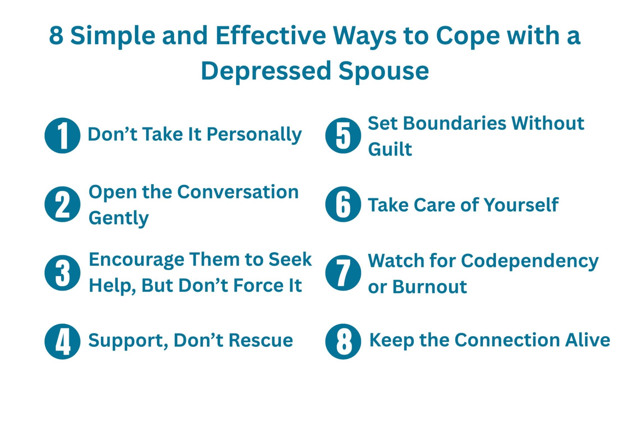 Infographic on 8 Simple and Effective Ways to Cope with a Depressed Spouse