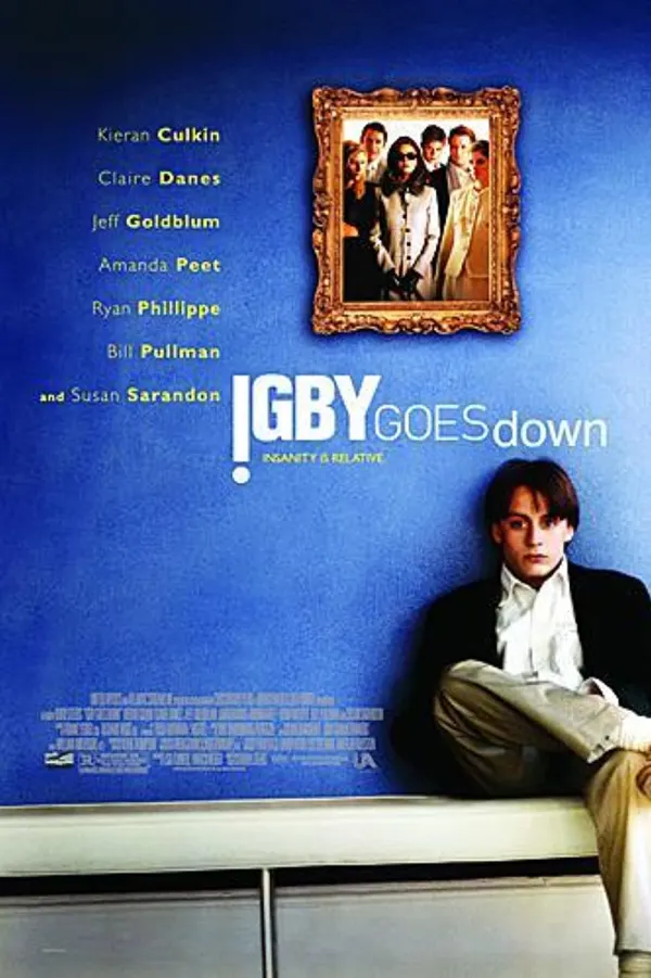Movie poster for *Igby Goes Down*, featuring Kieran Culkin and theme of family dysfunction and mental health issues.