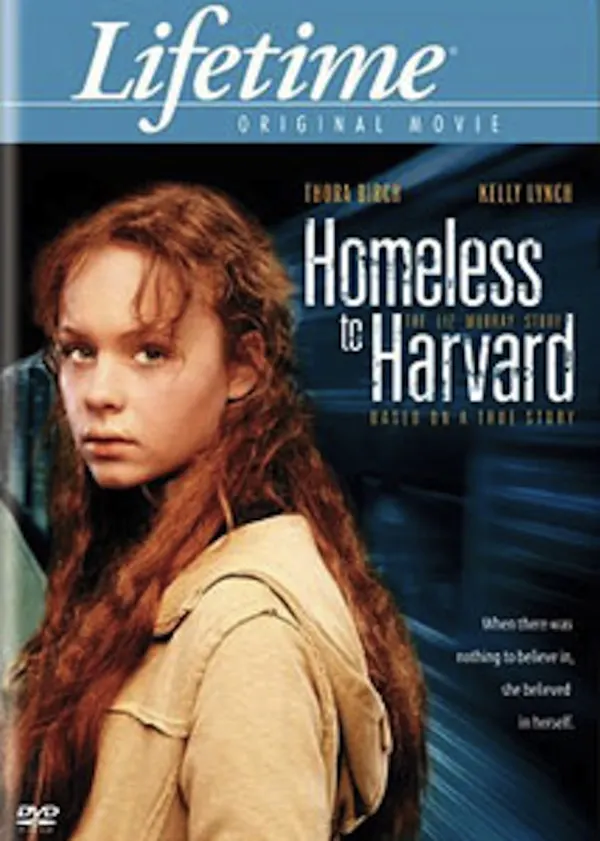 Movie cover of 'Homeless to Harvard', featuring a young girl with long hair, reflecting themes of resilience and hope.