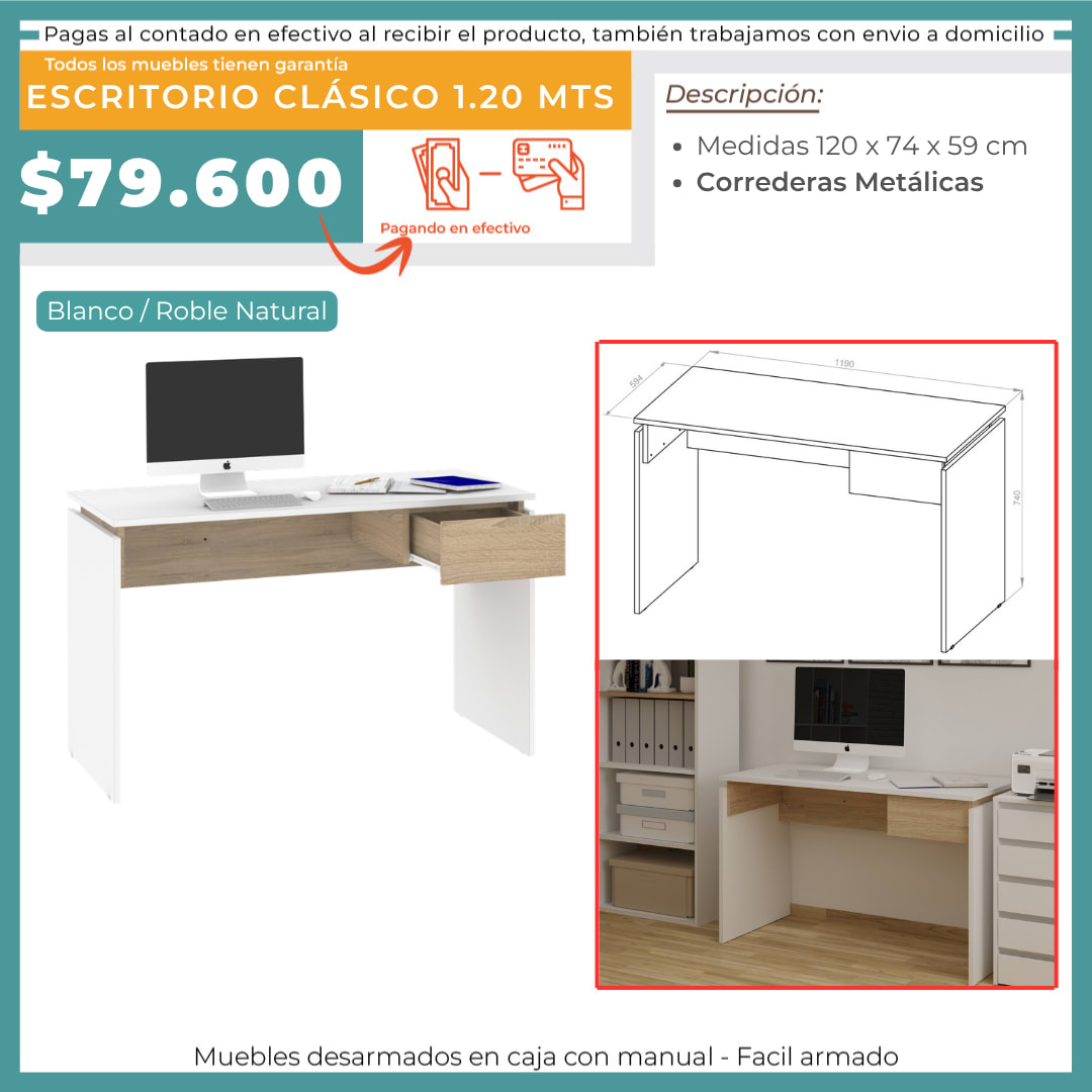 ESCRITORIO CLASICO 1.2 MTS