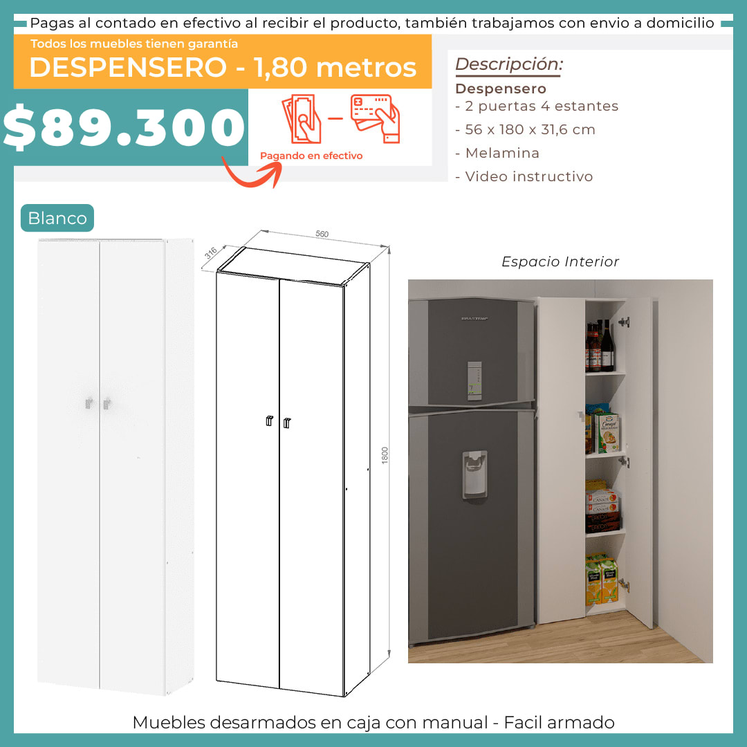 DESPENSERO 180 2 PUERTAS