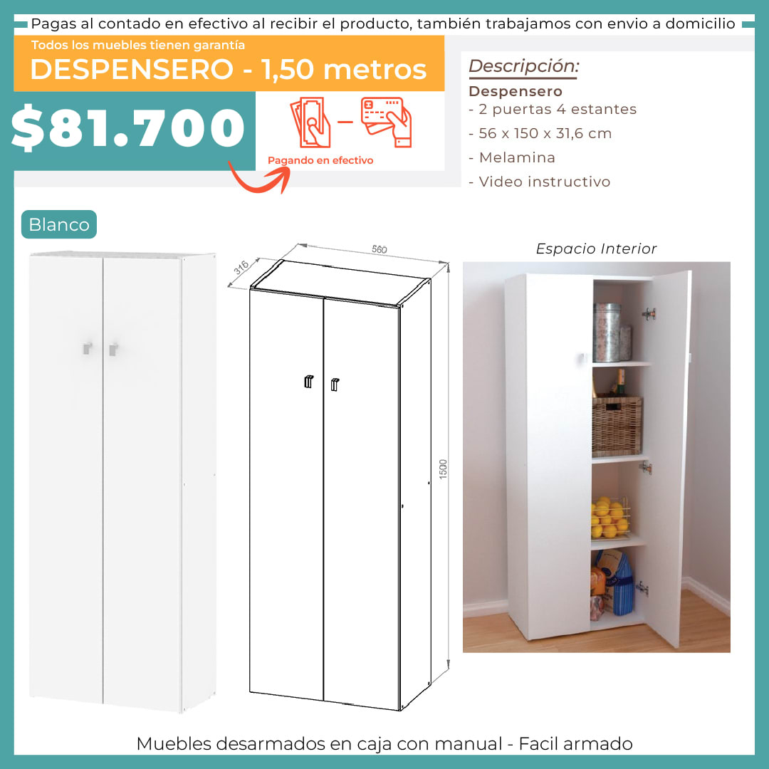 DESPENSERO 150 2 PUERTAS