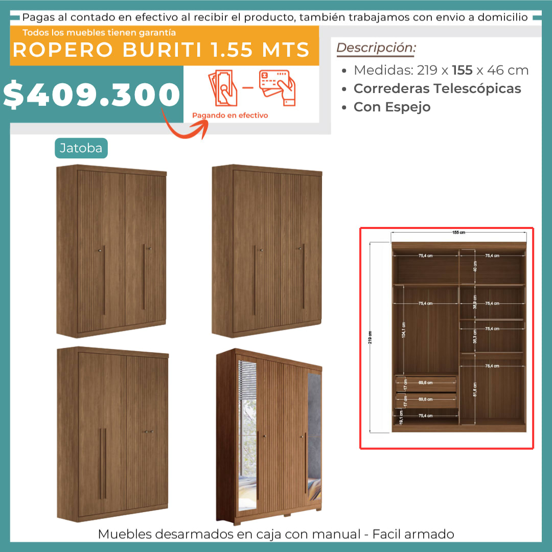 ROPERO BURITI 1.55 MTS 3