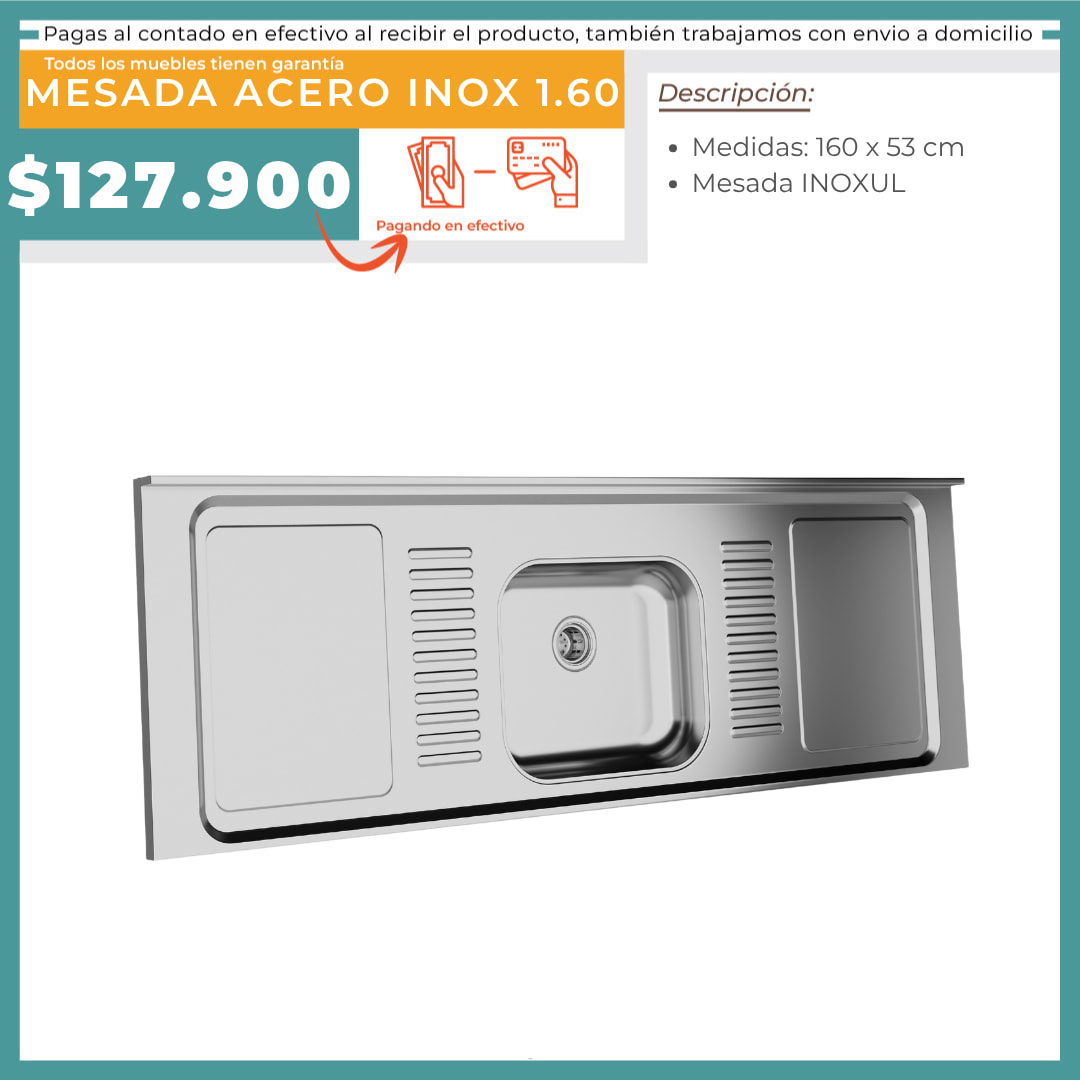 MESADA ACERO 1.6 CENTRAL SIMPLE