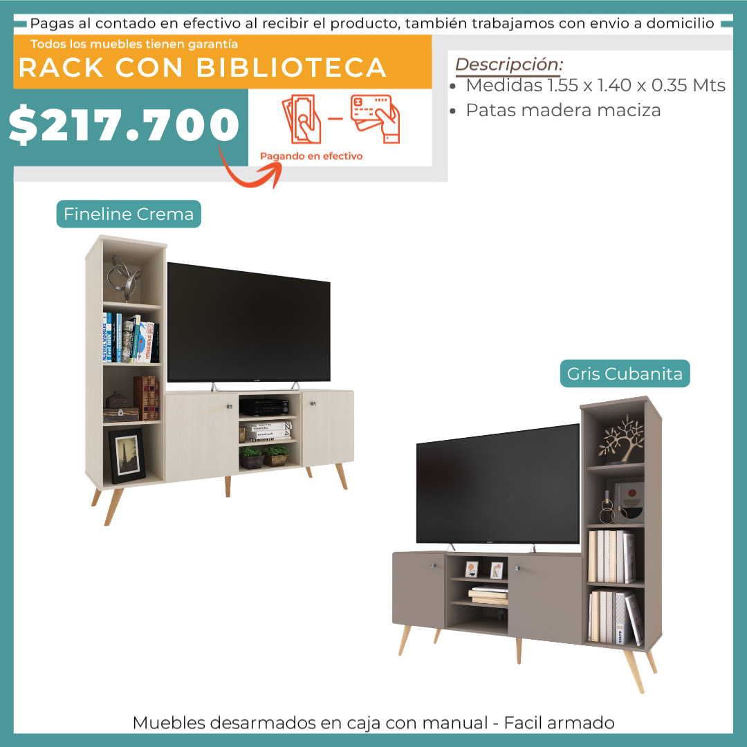 RACK CON BIBLOTECA