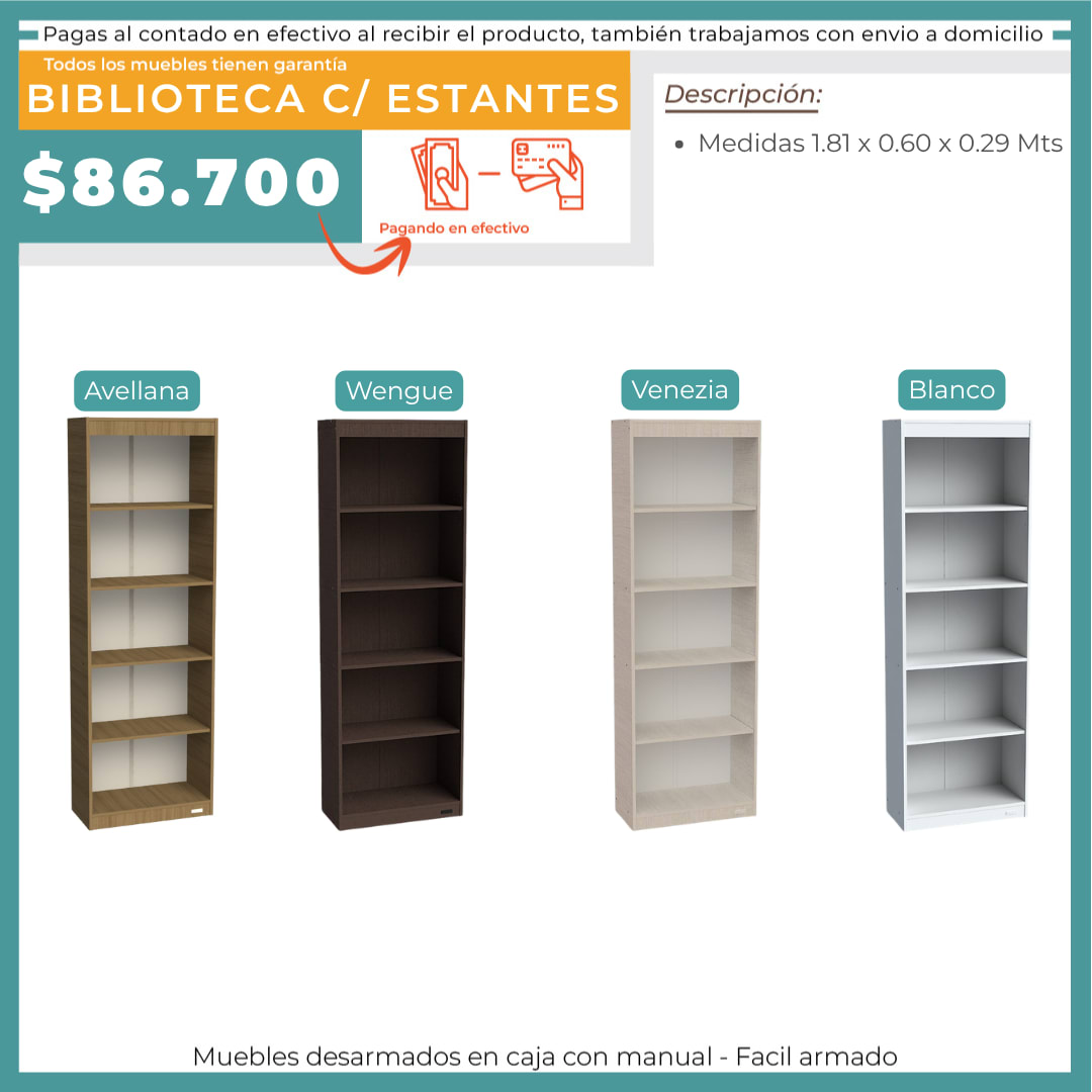BIBLIOTECA CON ESTANTES