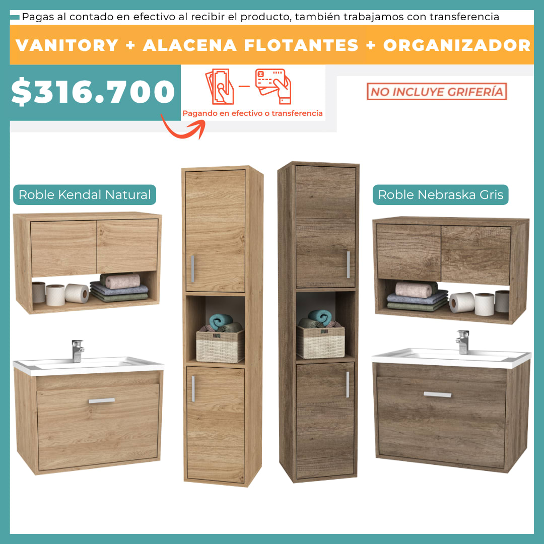 VANITORY 0.6 + ALACENA + ORGANIZADOR