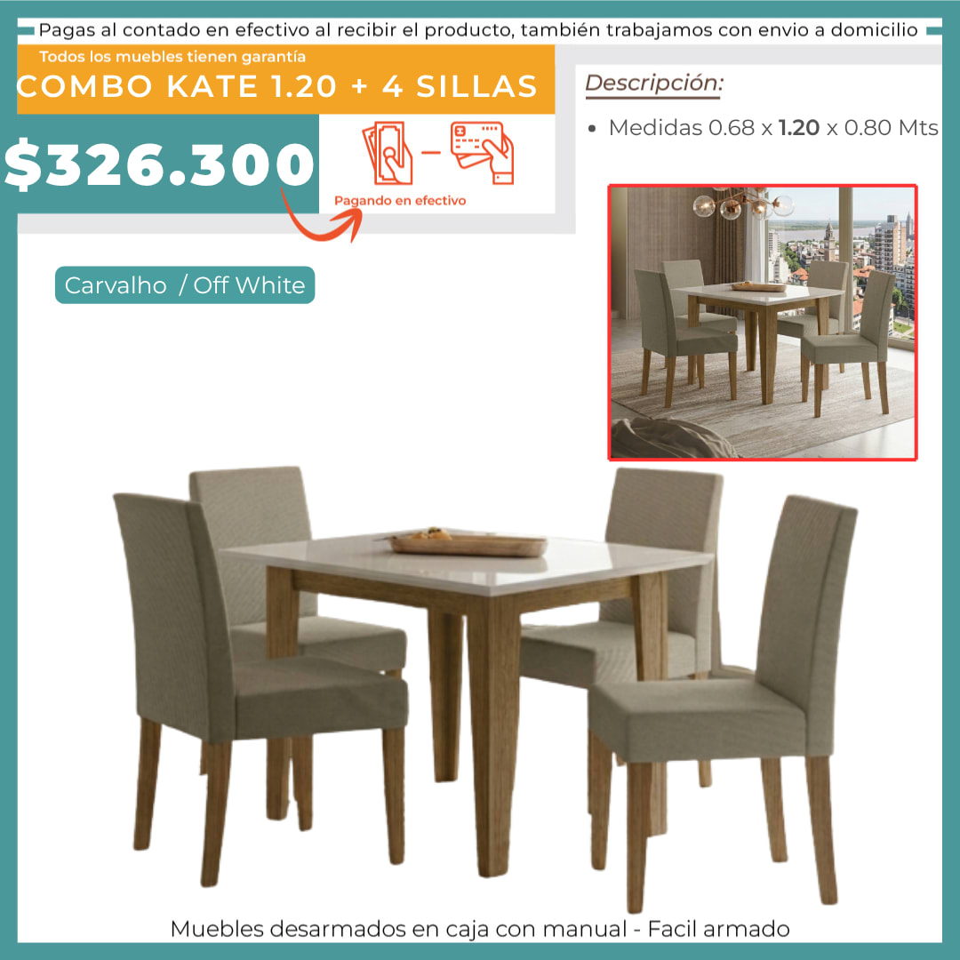 COMBO KATE 1.2 + 4 SILLAS 2