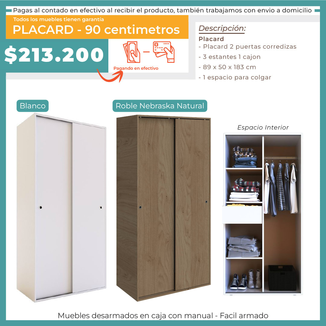 ROPERO 0.90 CORREDIZO