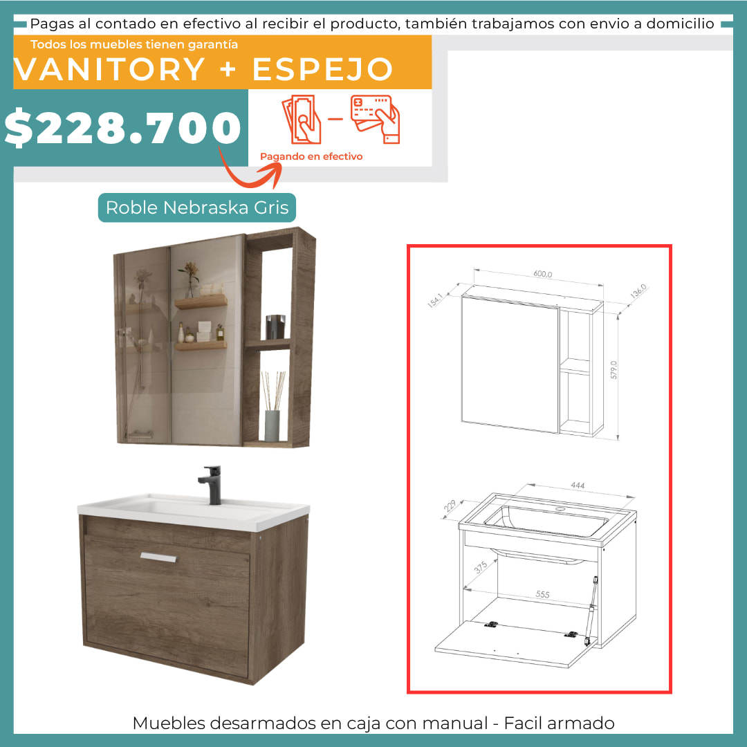VANITORY 0.6 CON ESPEJO