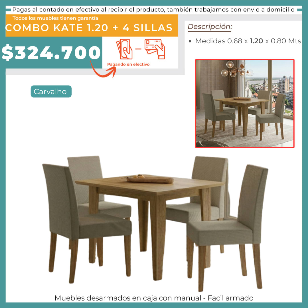 COMBO KATE 1.2 + 4 SILLAS
