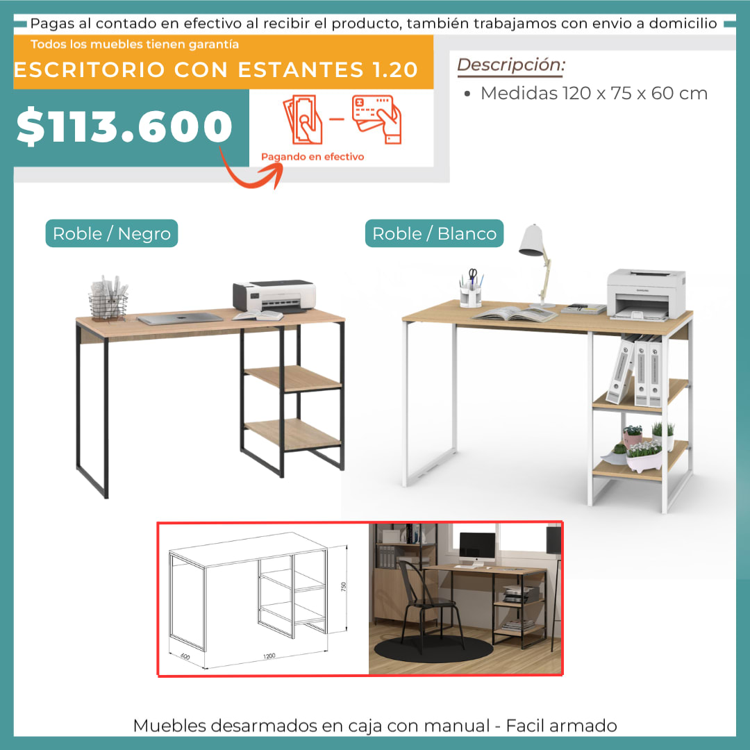 ESCRITORIO CON ESTANTES
