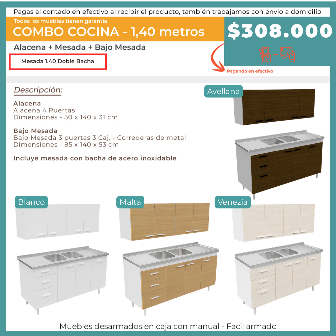 COMBO 1.4 DOBLE BACHA