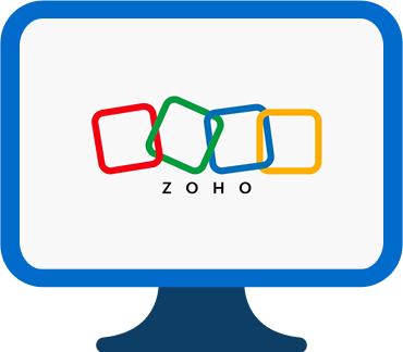 Monitor with Zoho logo