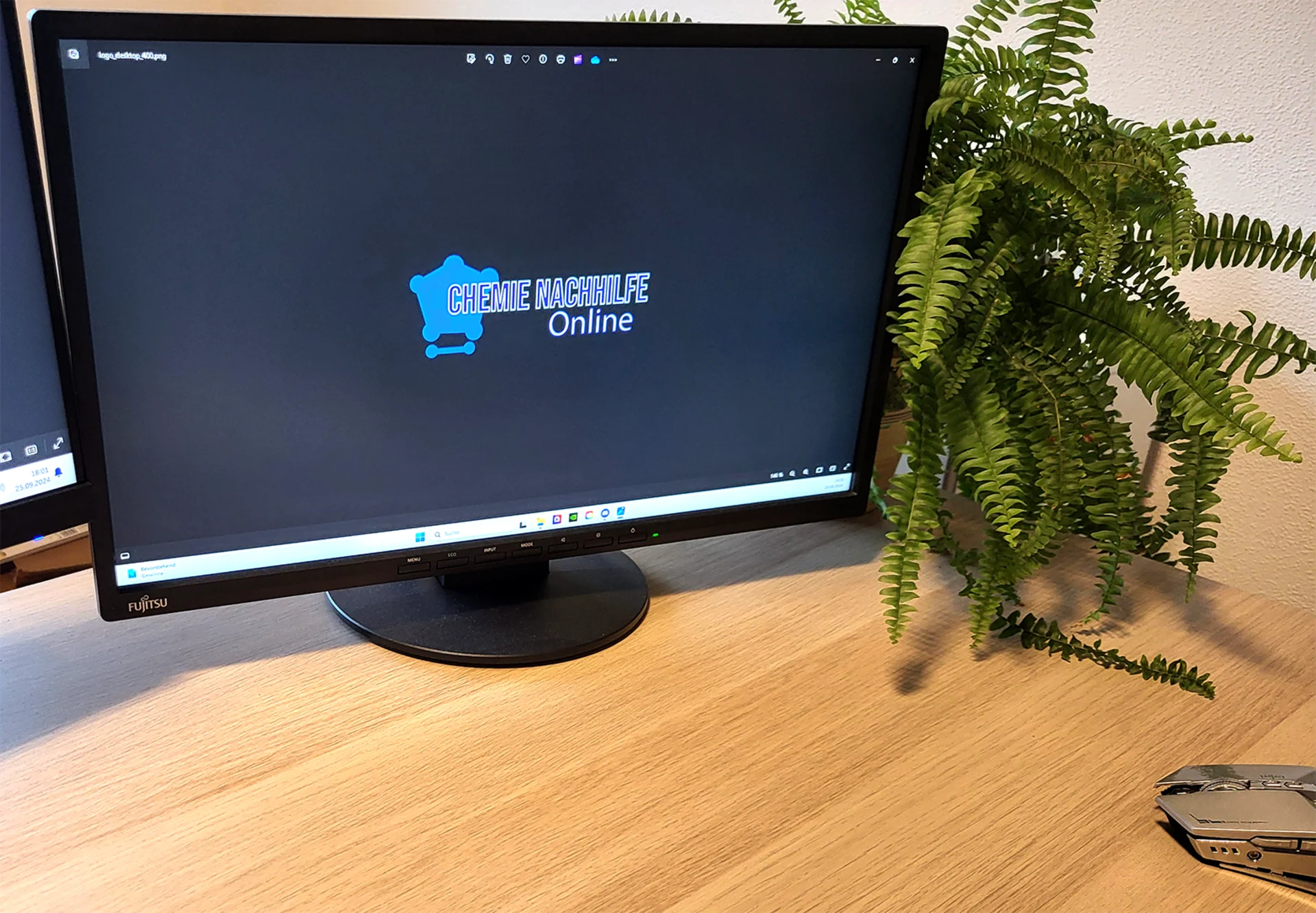 Desktop mit Chemie Nachhilfe Online Logo zoomed in