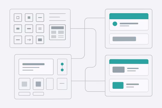 Outcome illustration for Consistent UX Through Design System Reuse + Extension