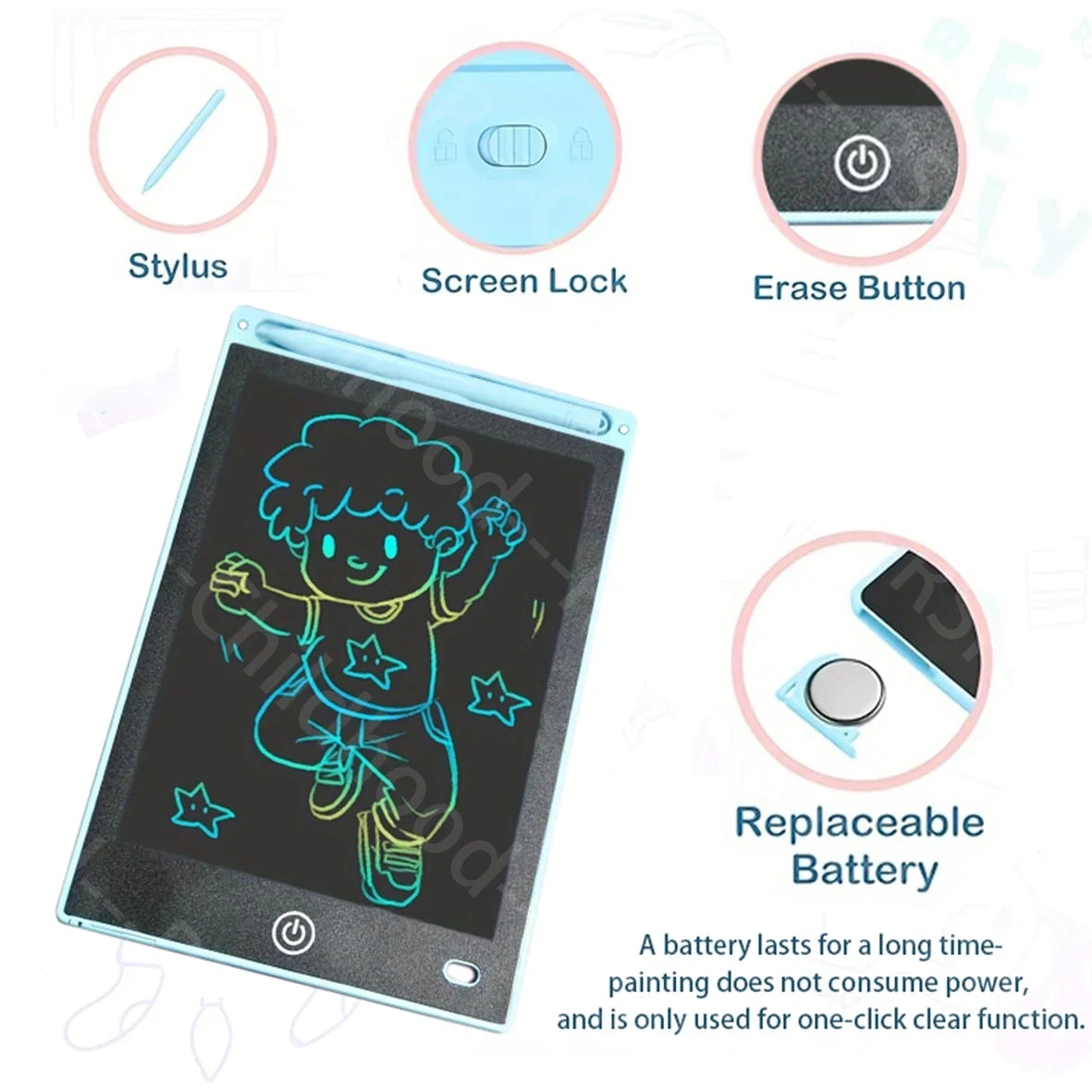 Tablet Mágico de Escrita 8.5" TinySteps para Desenho e Aprendizado Infantil - Sem Bagunça 4