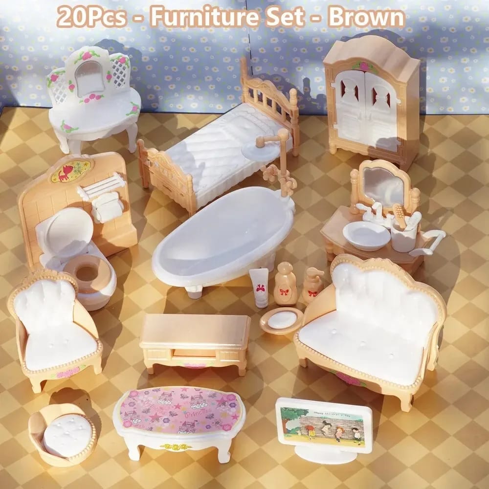 Kit Miniaturas Casinha de Bonecas Kawaii Rosa 10 Peças TinySteps - Estimule a Imaginação Infantil 5