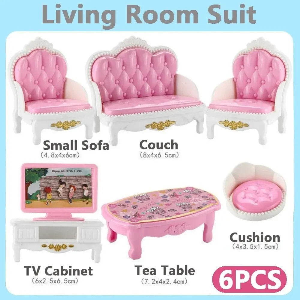 Kit Miniaturas Casinha de Bonecas Kawaii Rosa 10 Peças TinySteps - Estimule a Imaginação Infantil 6