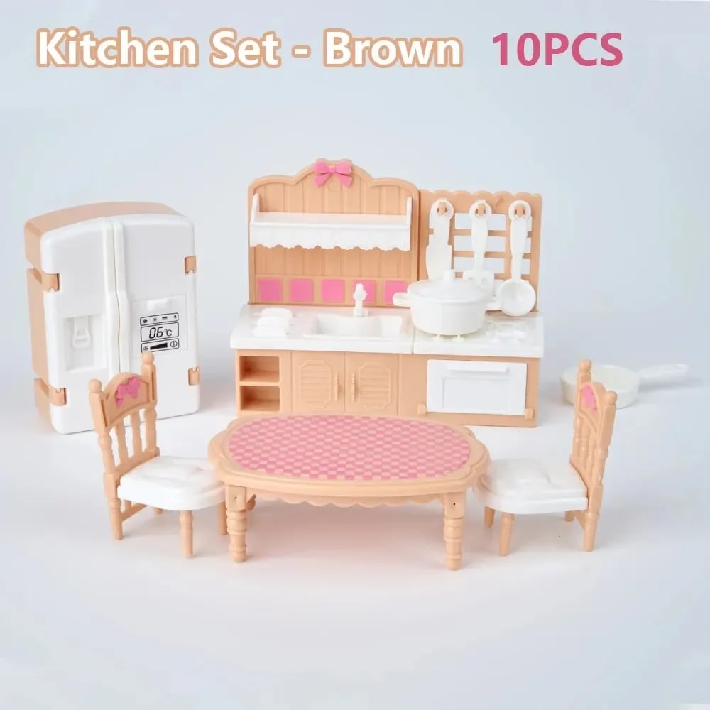 Kit Miniaturas Casinha de Bonecas Kawaii Rosa 10 Peças TinySteps - Estimule a Imaginação Infantil 11
