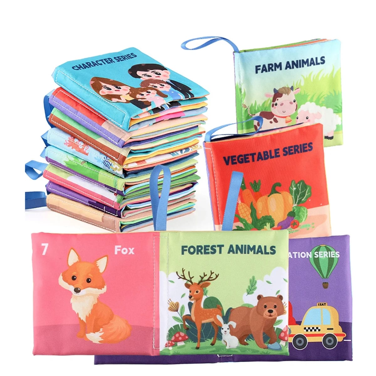 Livro de Pano TinySteps Montessori 3D Alto Contraste para Bebês: Estimule Sentidos e Aprendizado Precoce 3