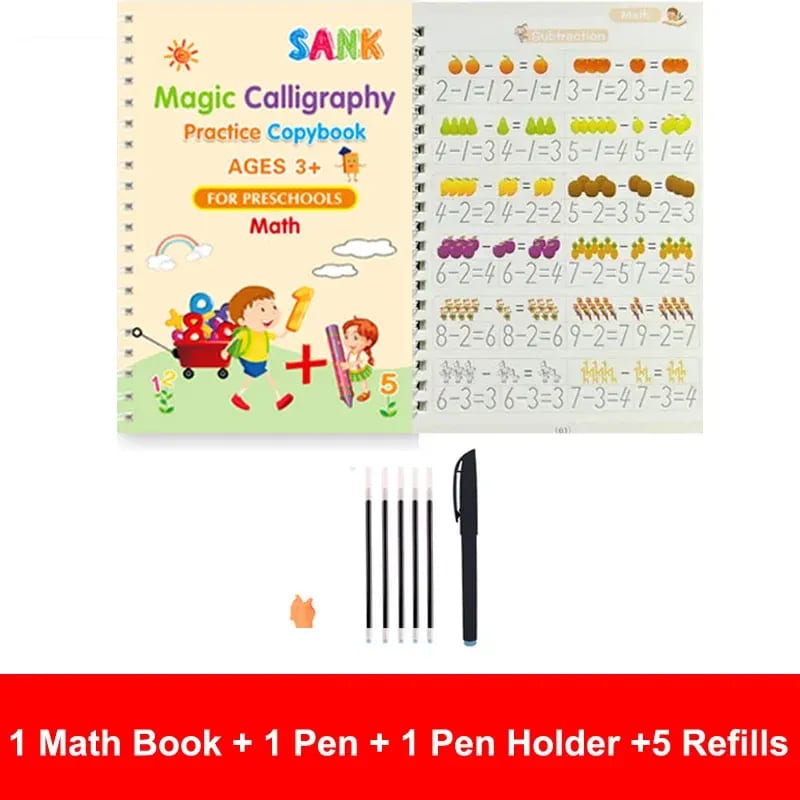 Livro de Caligrafia Mágica Reutilizável TinySteps: Escrita Divertida em Inglês para Crianças Pré-escolares 10